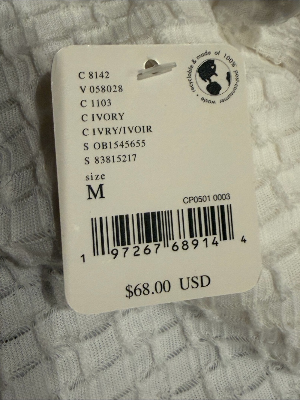 Free People NWT White Textured Ruched Side-Tie Mini Dress - Picture 5 of 5